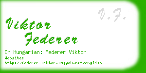 viktor federer business card